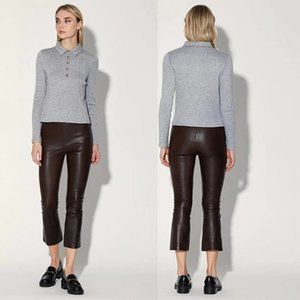 Walter Baker Lori Flare Leg Elastic Waist Pant Women's Mocha Size: L NWT